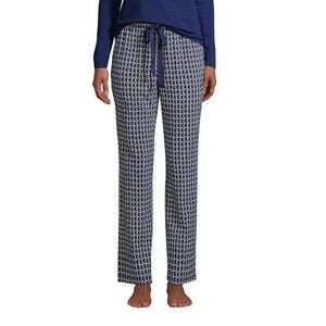 Lands End Lighthouse Pajama PJ Pants Womens 3X (24W-26W) Blue Loungewear Sleep